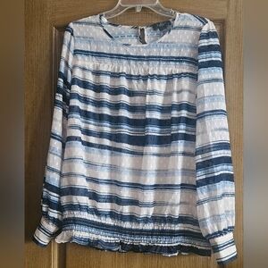 Belldini Navy and White Striped Blouse